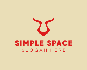 Simple Bull Horns logo design