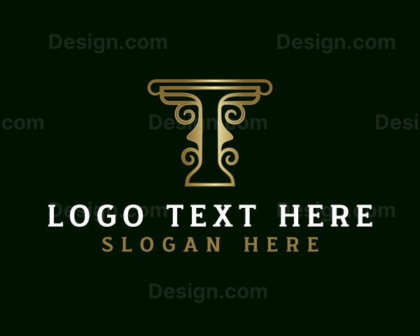 Creative Pillar Letter T Logo