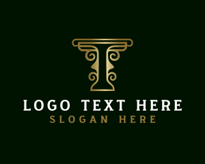 Creative Pillar Letter T logo