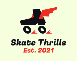 Winged Roller Skates  logo design