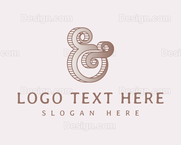 Elegant Swirl Ampersand Logo