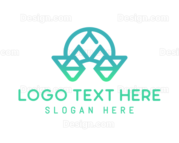 Abstract Geometric Letter A Logo