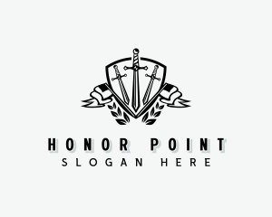 Sword Flag Shield logo design