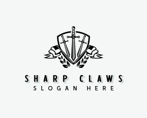 Sword Flag Shield logo design