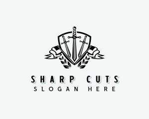 Sword Flag Shield logo design