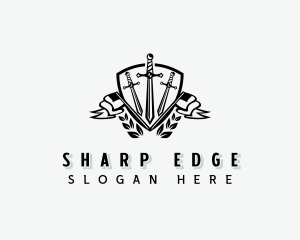 Sword Flag Shield logo design