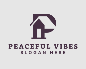 Purple House Letter P logo design