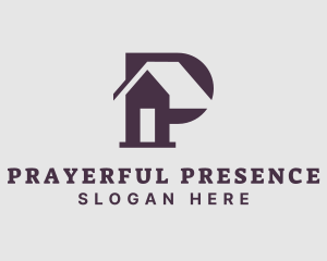 Purple House Letter P logo design