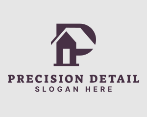 Purple House Letter P logo design