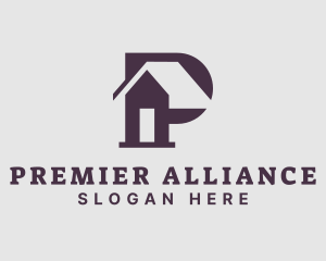 Purple House Letter P logo design