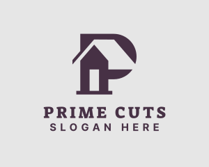 Purple House Letter P logo design