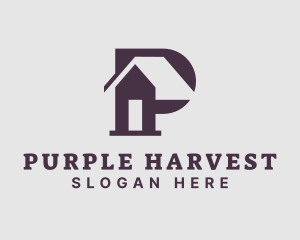 Purple House Letter P logo design