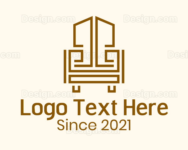 Geometric Wooden Armchair Logo