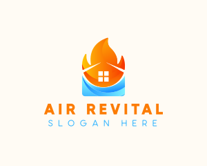 Home Temperature HVAC logo design