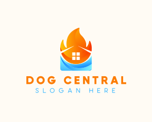 Home Temperature HVAC logo design