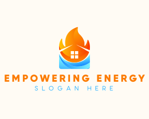 Home Temperature HVAC logo design