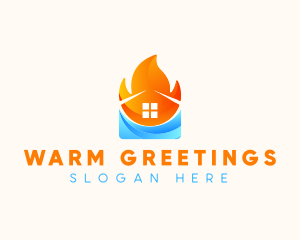 Home Temperature HVAC logo design