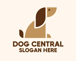 Geometric Brown Dog logo design