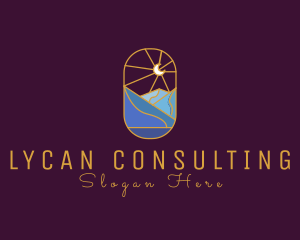 Stained Glass Moon Valley logo design