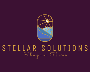 Stained Glass Moon Valley logo design