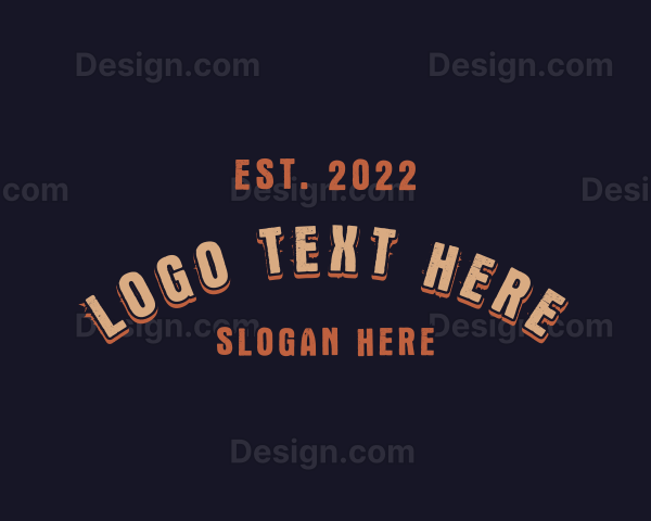 Industrial Grunge Curved Logo