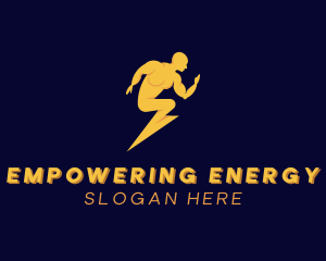 Fast Lightning Human logo design