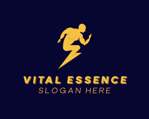 Fast Lightning Human logo design