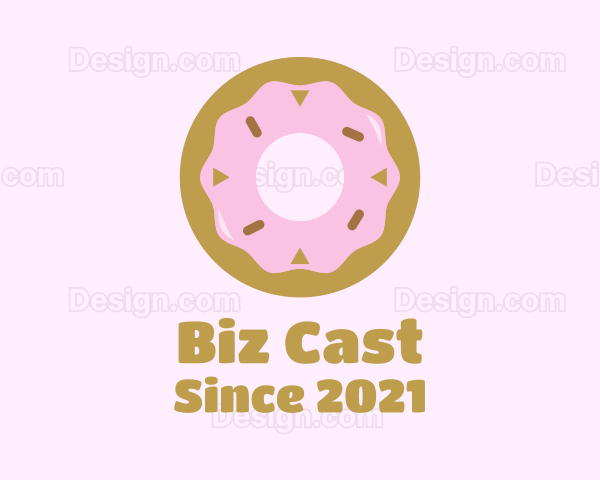 Strawberry Donut Pastry Logo