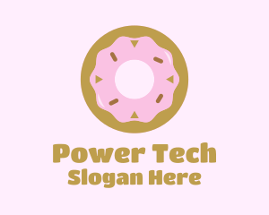 Strawberry Donut Pastry Logo