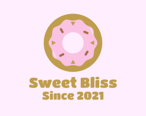 Strawberry Donut Pastry logo design