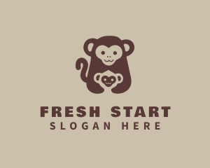 Brown Monkey Baby logo design