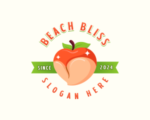 Peach Butt Fruit logo design