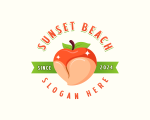 Peach Butt Fruit logo design