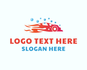 Flaming Car Wash Clean logo