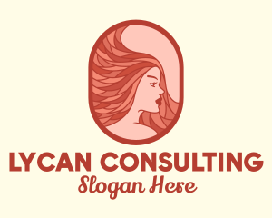 Red Hair Woman logo design