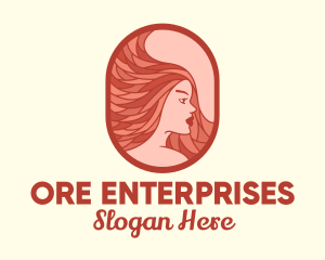 Red Hair Woman logo design