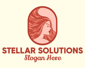 Red Hair Woman logo design