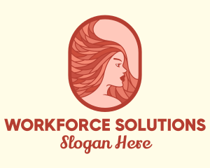 Red Hair Woman logo design