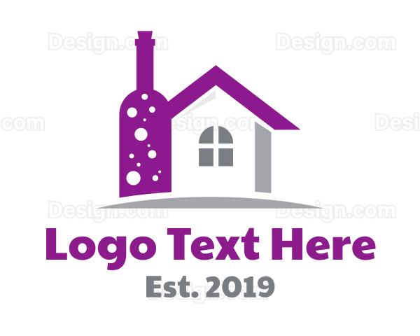 Violet Wine Bottle House Logo