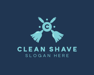 Housekeeping Broom Cleaning Sanitation logo design