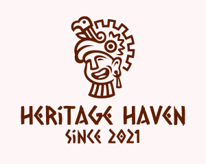 Mayan Man Bird Headdress logo