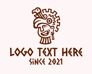 Mayan Man Bird Headdress logo