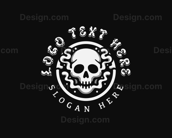 Gothic Smoke Skull Logo