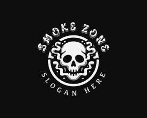 Gothic Smoke Skull logo design