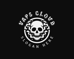 Gothic Smoke Skull logo design