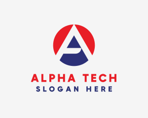 Modern Tech Circle Letter A logo design