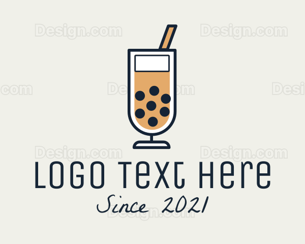 Boba Milk Tea Drink Logo