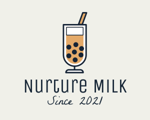 Boba Milk Tea Drink  logo design