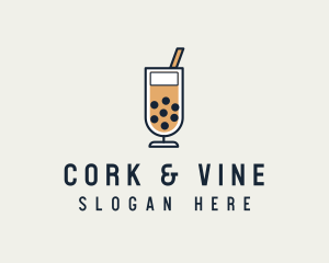 Boba Milk Tea Drink  logo design