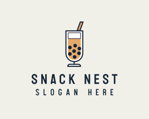 Boba Milk Tea Drink  logo design